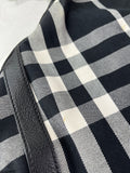 BURBERRY Black/White Nova Check Canvas and Leather Buckle Hobo Shoulder Bag