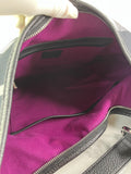BURBERRY Black/White Nova Check Canvas and Leather Buckle Hobo Shoulder Bag