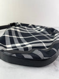 BURBERRY Black/White Nova Check Canvas and Leather Buckle Hobo Shoulder Bag