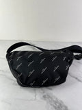 Balenciaga Black/White Nylon Allover Logo Explorer Belt Bag