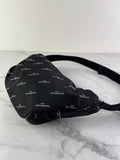 Balenciaga Black/White Nylon Allover Logo Explorer Belt Bag