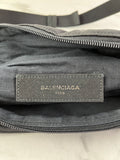 Balenciaga Black/White Nylon Allover Logo Explorer Belt Bag