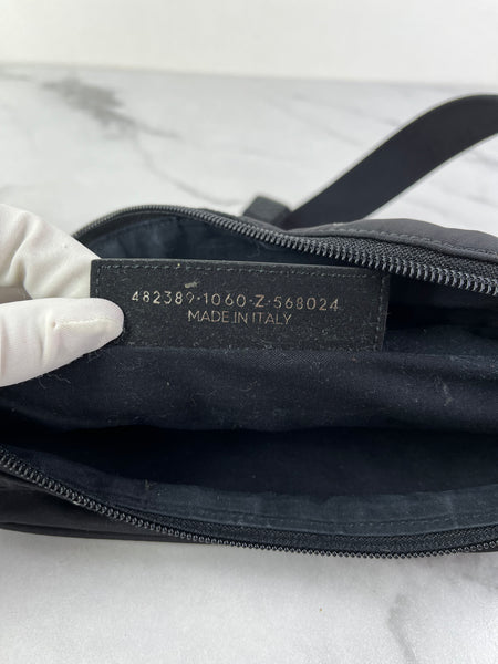 Balenciaga Black/White Nylon Allover Logo Explorer Belt Bag
