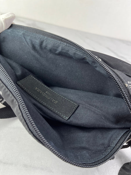 Balenciaga Black/White Nylon Allover Logo Explorer Belt Bag
