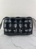 BOTTEGA VENETA Black Lambskin Padded Cassette Crossbody/Shoulder Bag