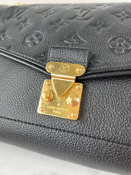 LOUIS VUITTON Black Empreinte St Germain PM Shoulder/Crossbody Bag