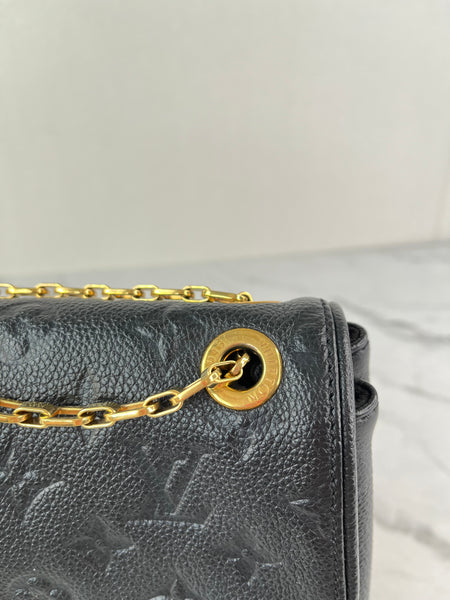 LOUIS VUITTON Black Empreinte St Germain PM Shoulder/Crossbody Bag