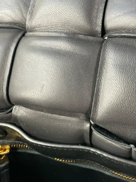 BOTTEGA VENETA Black Lambskin Padded Cassette Crossbody/Shoulder Bag