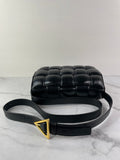 BOTTEGA VENETA Black Lambskin Padded Cassette Crossbody/Shoulder Bag