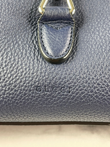GUCCI Blue Marine Soft Calfskin Small Jackie Top Handle Shoulder/Crossbody Bag