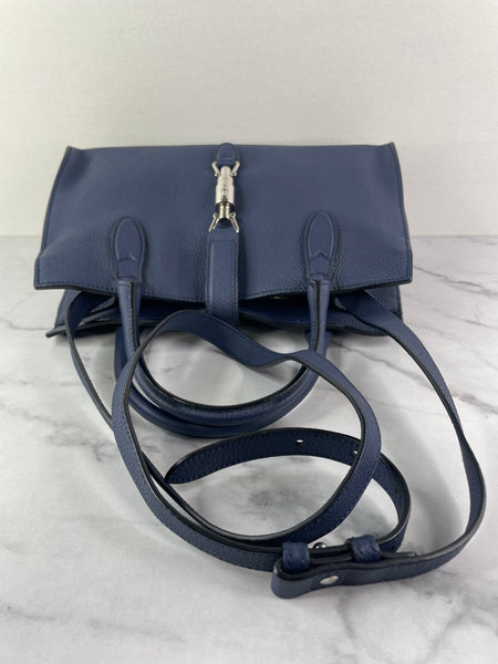 GUCCI Blue Marine Soft Calfskin Small Jackie Top Handle Shoulder/Crossbody Bag