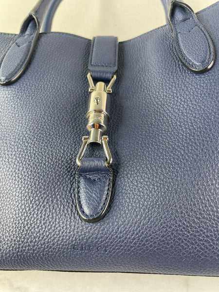 GUCCI Blue Marine Soft Calfskin Small Jackie Top Handle Shoulder/Crossbody Bag