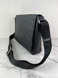 LOUIS VUITTON Unisex Black Damier Infini Leather District PM Messenger Crossbody/Shoulder Bag