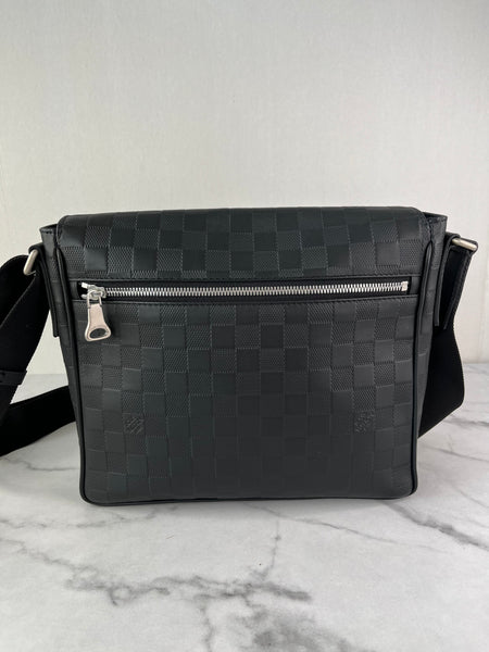 LOUIS VUITTON Unisex Black Damier Infini Leather District PM Messenger Crossbody/Shoulder Bag