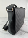 LOUIS VUITTON Unisex Black Damier Infini Leather District PM Messenger Crossbody/Shoulder Bag