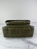 SAINT LAURENT Military Olive Crinkled Lambskin Matelasse Monogram Medium Niki Chain Shoulder/Crossbody Bag
