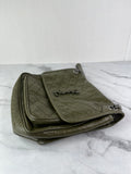 SAINT LAURENT Military Olive Crinkled Lambskin Matelasse Monogram Medium Niki Chain Shoulder/Crossbody Bag