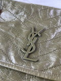 SAINT LAURENT Military Olive Crinkled Lambskin Matelasse Monogram Medium Niki Chain Shoulder/Crossbody Bag