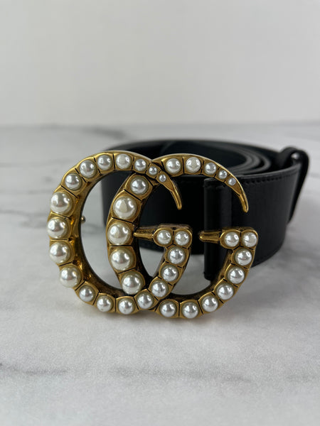 GUCCI GG Marmont Pearl Belt Size 85/34