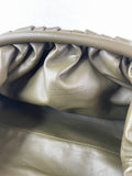 BOTTEGA VENETA Kaki Fondent Smooth Butter Calf The Pouch Oversized Clutch