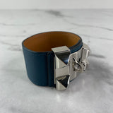 Hermes Colvert Blue Collier de Chien bracelet Size L