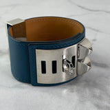 Hermes Colvert Blue Collier de Chien bracelet Size L