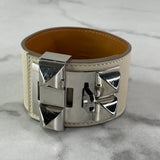 Hermes Nata (Cream/Ivory) Collier de Chien bracelet Size L