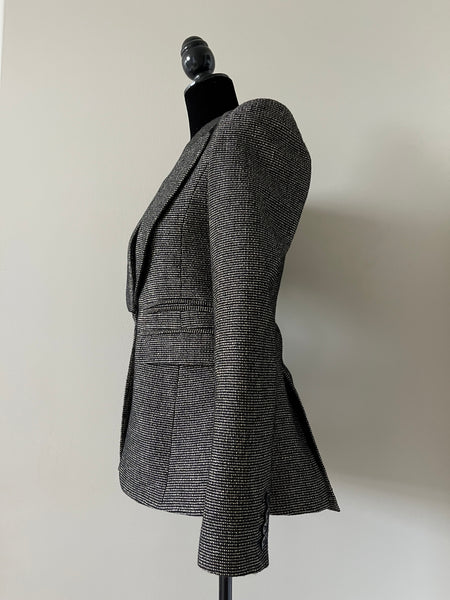 SMYTHE BLACK/METALLIC GOLD PEAKED LAPEL BLAZER Size 4