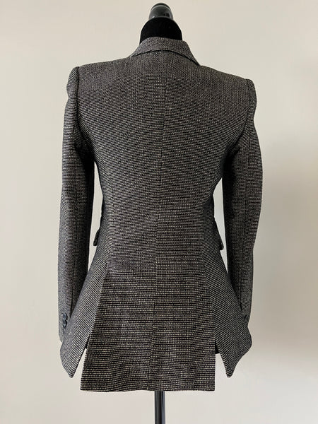 SMYTHE BLACK/METALLIC GOLD PEAKED LAPEL BLAZER Size 4