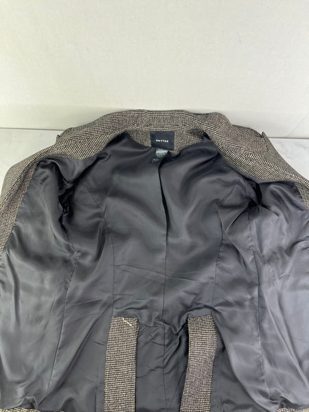 SMYTHE BLACK/METALLIC GOLD PEAKED LAPEL BLAZER Size 4