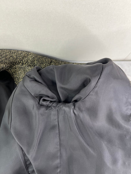 SMYTHE BLACK/METALLIC GOLD PEAKED LAPEL BLAZER Size 4