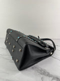 VALENTINO Black Alce Calfskin My Rockstud Rolling Frame Crossbody/Shoulder Bag