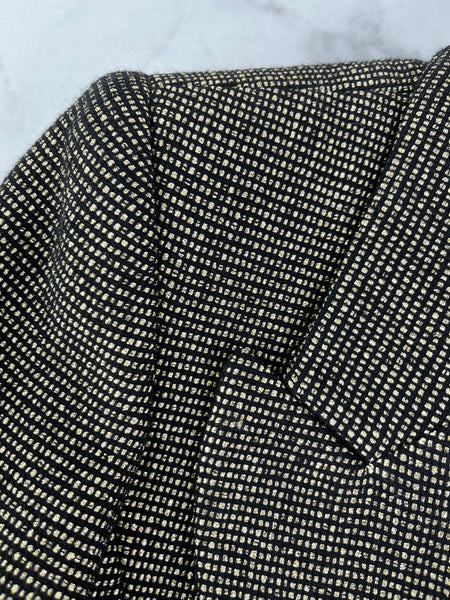 SMYTHE BLACK/METALLIC GOLD PEAKED LAPEL BLAZER Size 4