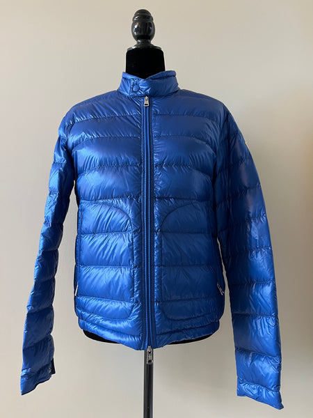 Moncler Men’s Blue Acorus Short Down Jacket Size 2 (Medium)