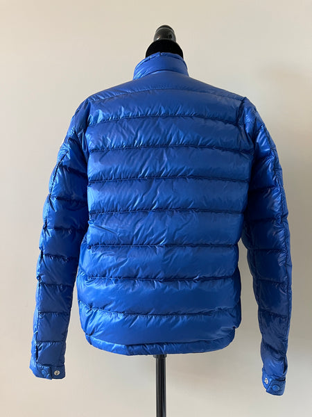 Moncler Men’s Blue Acorus Short Down Jacket Size 2 (Medium)