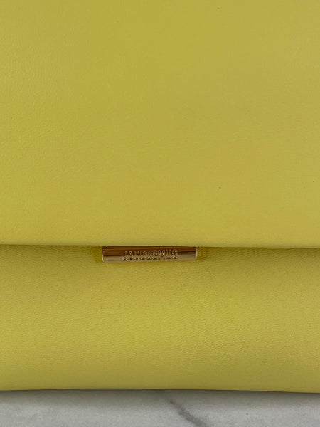 JACQUEMUS Light Yellow Le Rond Carré leather shoulder bag