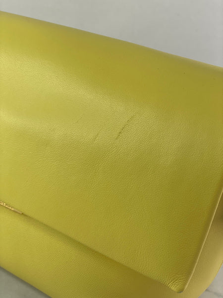 JACQUEMUS Light Yellow Le Rond Carré leather shoulder bag