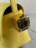 JACQUEMUS Light Yellow Le Rond Carré leather shoulder bag