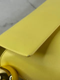 JACQUEMUS Light Yellow Le Rond Carré leather shoulder bag