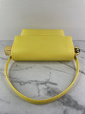 JACQUEMUS Light Yellow Le Rond Carré leather shoulder bag