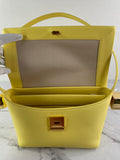 JACQUEMUS Light Yellow Le Rond Carré leather shoulder bag