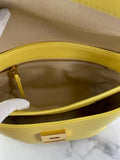 JACQUEMUS Light Yellow Le Rond Carré leather shoulder bag