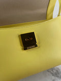 JACQUEMUS Light Yellow Le Rond Carré leather shoulder bag