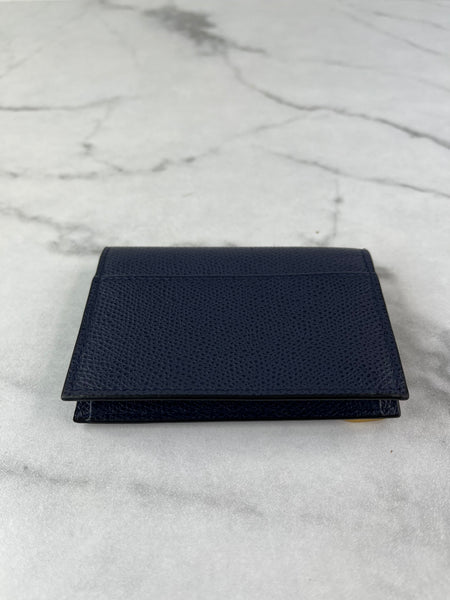 Christian Dior Saddle Bloom Navy Blue Grained Calfskin Card Holder