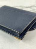 Christian Dior Saddle Bloom Navy Blue Grained Calfskin Card Holder
