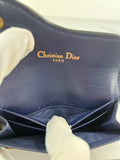 Christian Dior Saddle Bloom Navy Blue Grained Calfskin Card Holder