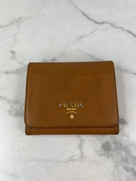 PRADA Brown Saffiano Leather Wallet