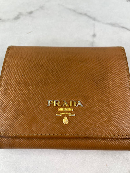 PRADA Brown Saffiano Leather Wallet