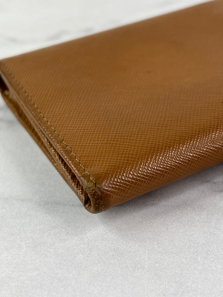 PRADA Brown Saffiano Leather Wallet