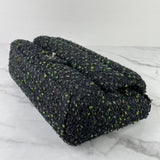 CHANEL Black / Green Multicolor Tweed Flap Shoulder Bag